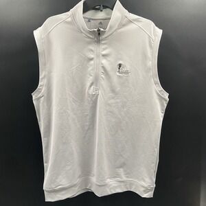 Adidas Vest Men L Gray Golf 1/4 Zip Pullover Performance Activewear Jacket‎